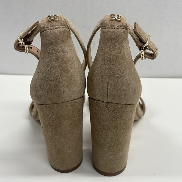 New Sam Edelman Yaro Nude Suede Strappy Heels Size 7.5 - Picture 3 of 10